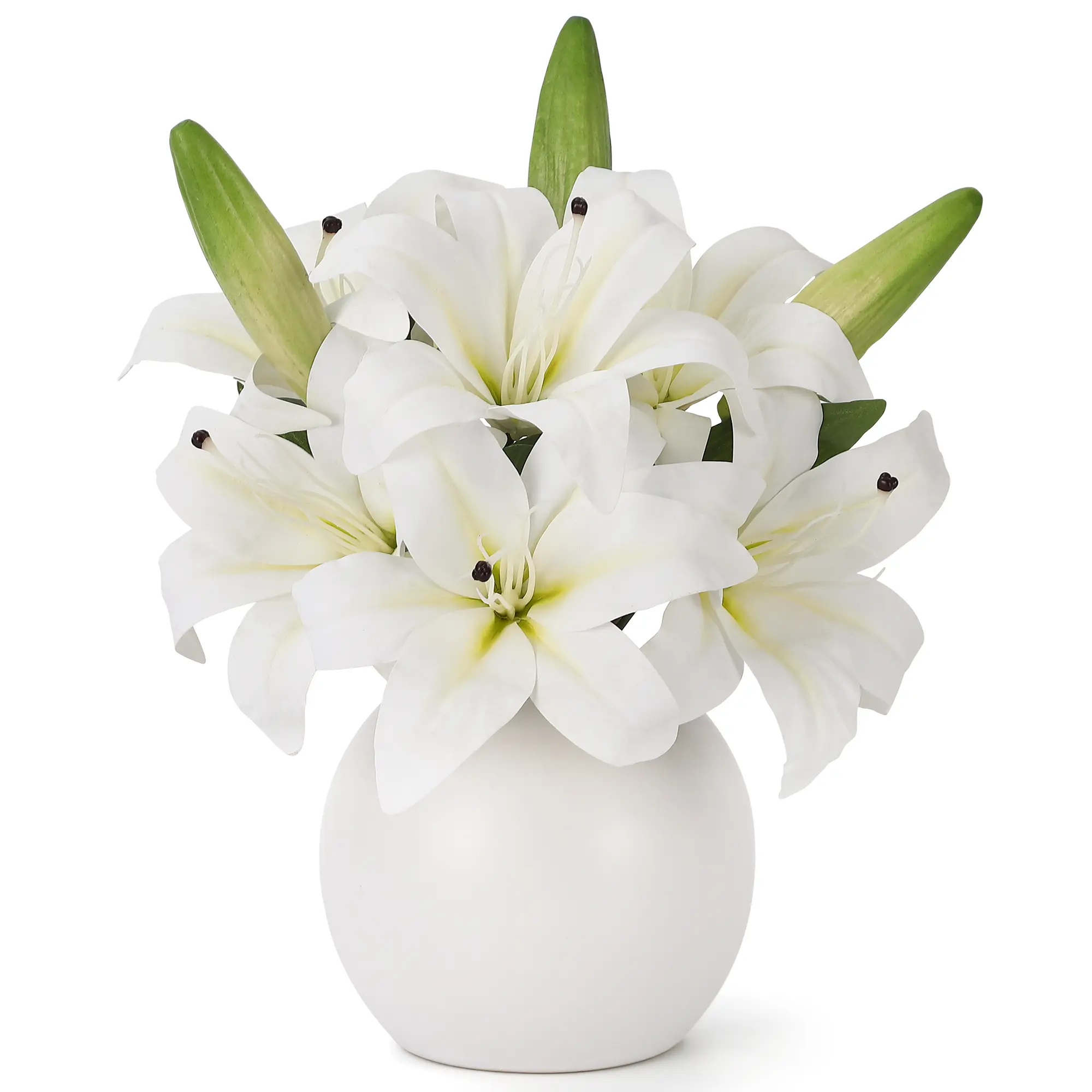 🌸 Pink lilies that NEVER wilt! 6 lifelike silk heads with bendable stems—instant centerpiece, zero maintenance. Link in bio!