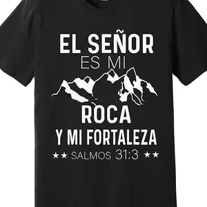 Spanish Christian T-Shirt Scripture, Spanish Christian Premium T-Shirt 589799   Fun Men'S Short Sleeve Pattern T-Shirt Collection, Black TT2 Crewneck Cotton Menswear Top