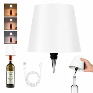Elegant LED Wine Bottle Lamp | Portable USB-C Rechargeable Stopper Light for Romantic Dinners & DIY Home Decor,3 Color Modes Dimmable Desk Lamp