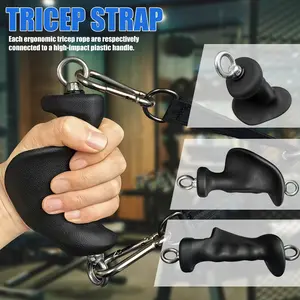 Ergonomic Tricep Rope  LAT Pulldown Cable Attachments