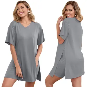 Difanlv Women's 2 Piece Outfits Short Sleeve Tunic Top & Bodycon Shorts, Breathable Loungewear for Outdoor Activities Tracksuit Soft Casual