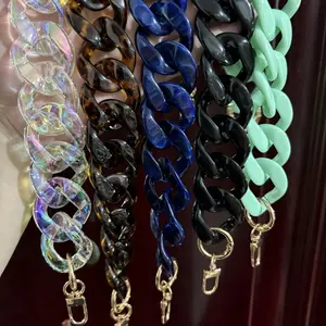 Acrylic Luxe Bag Chain - 45cm Chunky Link Handle Decor - Trendy Resin Purse Strap Replacement & Handbag Accessory Charm