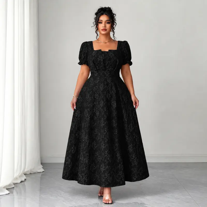 plus size empire waist dress for wedding guest Dusty Blue / 18 enhancing the overall grace of this dress Women Plus Size Formal Dresses