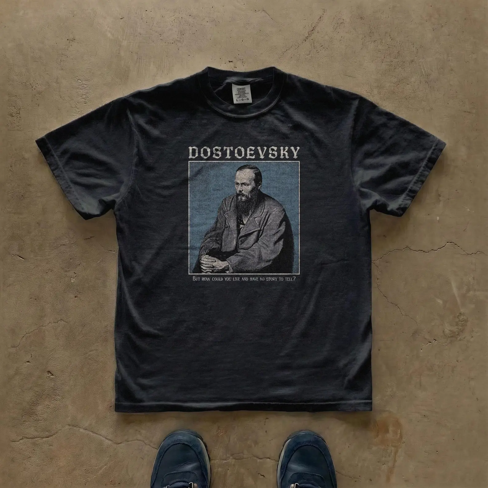 Comfort Colors Dostoevsky Graphic Shirt, Vintage Literary Portrait Tee, Dark Academia Book Lover T-Shirt, Writer Quote Reader Gift