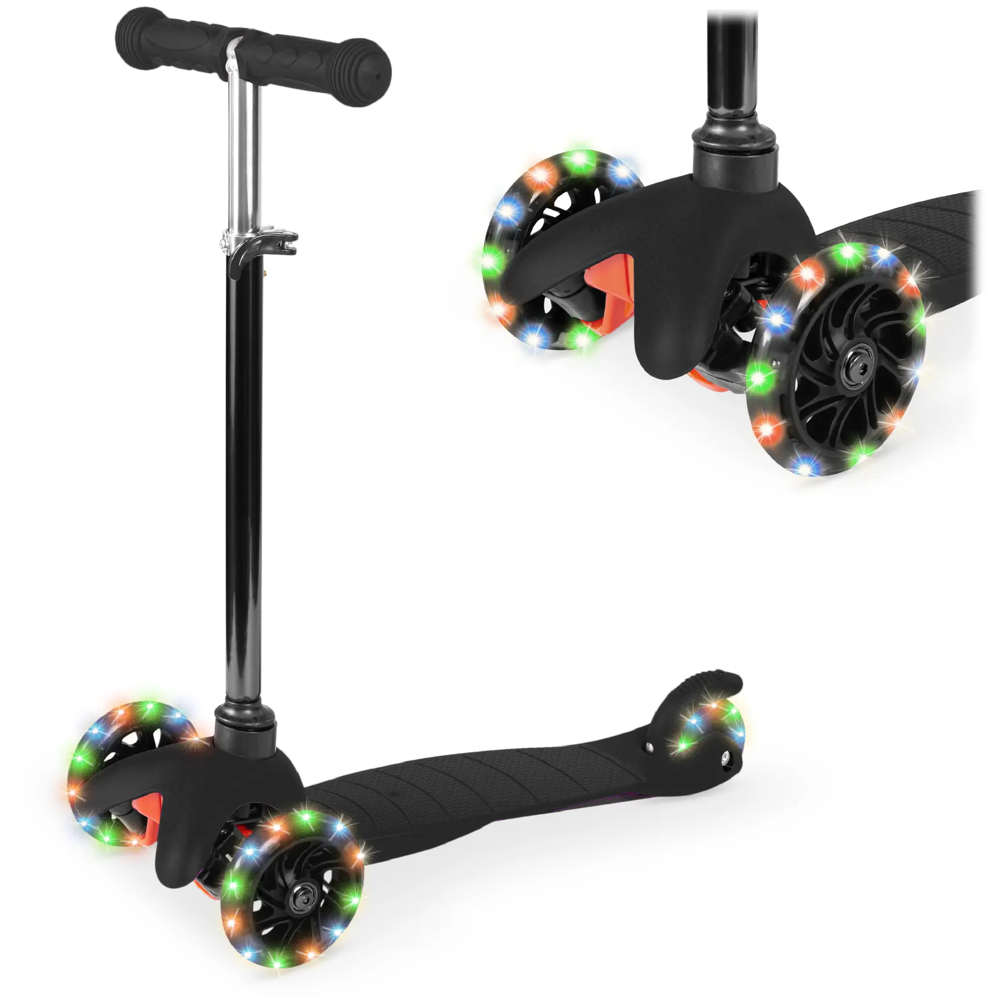 Best Choice Products Kids Mini Kick Scooter Toy w/ Light-Up Wheels and Height Adjustable T-Bar