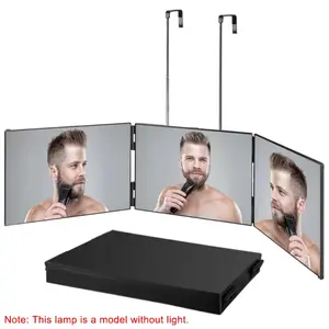 1-piece foldable makeup mirror, retractable and adjustable, hanging makeup mirror, foldable three-sided hairdressing mirror, unisex