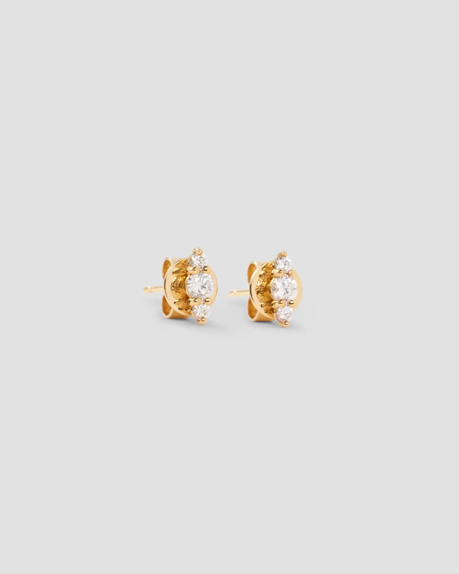 Floating Three Diamond Stud Earring
