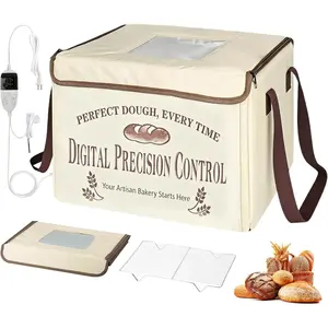 Bread Proofing Box, Folding Dough Proofing Warming Box with 50-113℉ Temp & 48h Timer, Proofer Oven with Rack, for Sourdough, Bread Baking, Pizza, Yogurt, Kombucha, 5-Layer