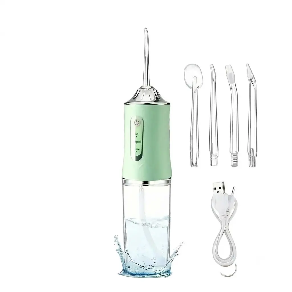 Cordless Water Flosser - Rechargeable Lithium Ion Batteries Flossing Device, Cleansing Oral Irrigator with 4 Nozzles for Women’s Daily Oral Care, Portable Teeth Plaque Remover Tool, Removes Plaque, Flossing Device Oral Irrigators