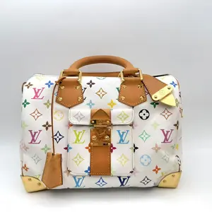 Pre-owned Louis Vuitton RL White Multicolor Speedy 30 23115967