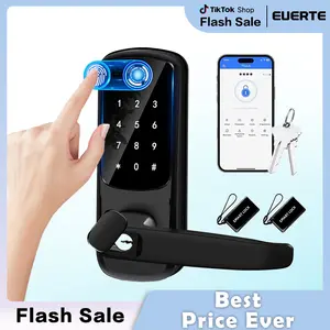 Smart Door Lock with Handle, Keyless Entry Digital Lock for Front/Interior Door,Fingerprint Exterior Locks, Electronic Door Lock with Keypad,Biometric Door Knob,Smart Locks for Home, Apartment, Office