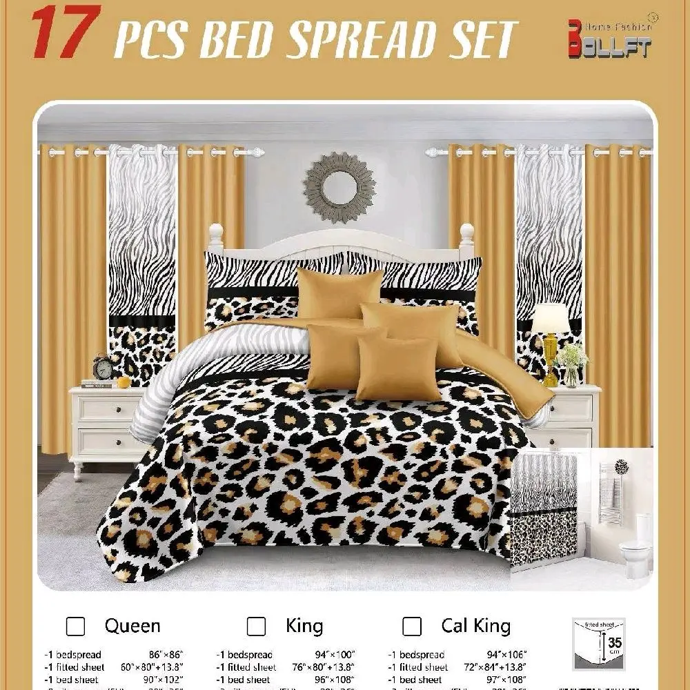 Ballft 17 Piece Bedspread Set with Pink Floral Design and Butterfly Accents for Queen King and Cal King Sizes
