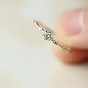 925 Sterling Silver Ring 14k Gold Plated Paved Shining zirconia Golden Or Silvery Make Your Call Match Daily Outfits Party Accessory High Quality Jewelry