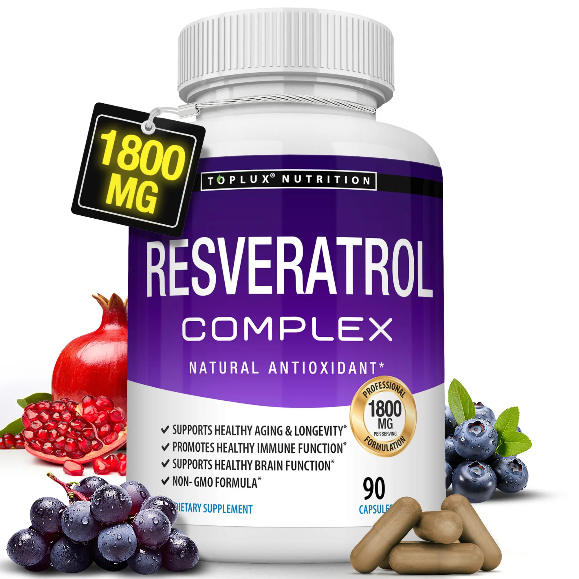 Resveratrol Supplement 1800mg Natural Antioxidant Resveratrol Supplement 1800mg Natural Antioxidant