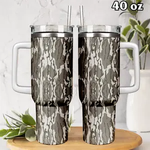 Tree Bark Camouflage Tumbler 40oz, Woodsy Hunting Pattern For Men Women, Car Cup Portable, Nature Lover Drinkware Camping Trip Essential Gift | 060426.R3062.ID00