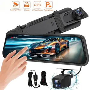 Car Dash Cam Dual Front and Rear, 1080P FHD Dashboard Camera, 10" Full Touch HD 1080P Car Dual Lens DVR Rear View Video Dash Camera Cam, Video Recorder Waterproof 24H Park Monitor, Night Vision,for Valentine’s Day Gift