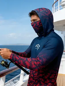 Men's Fishing Hoodie, UPF 50+ Sun Protection Fishing Hooded Top, Long Sleeve Hooded Top for Men, Outdoor Fishing Clothing, Camo Sweatshirt