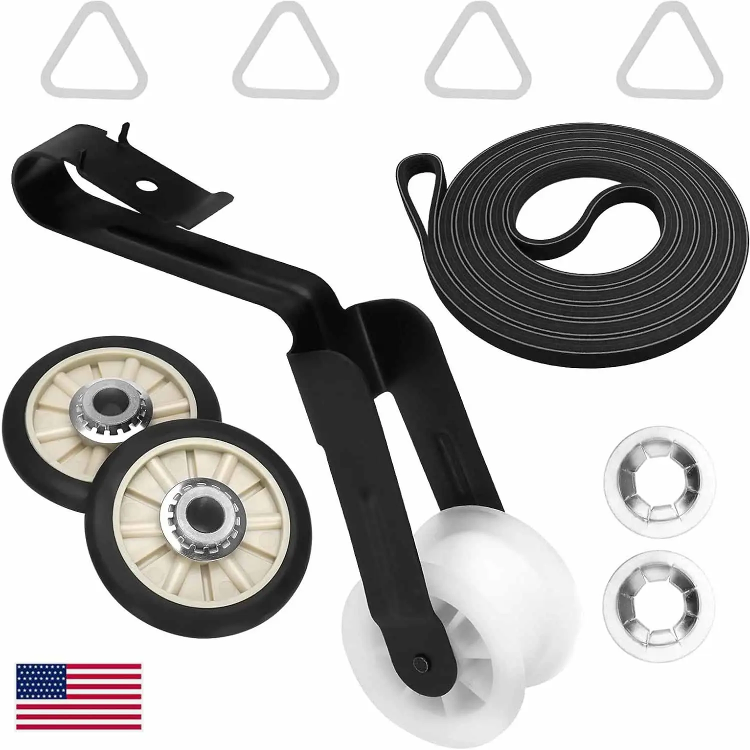 4392065 Dryer Repair Kit - Wide Cross-Brand Compatibility for Whirlpool, Kenmore, Maytag - 341241 Drum Belt, 349241T Support Rollers, 691366 Idler Pulley, OEM Specs Dimensions, Full Maintenance Parts, Belt Width 1/4", Complete Kit, Original Match, Drum Re