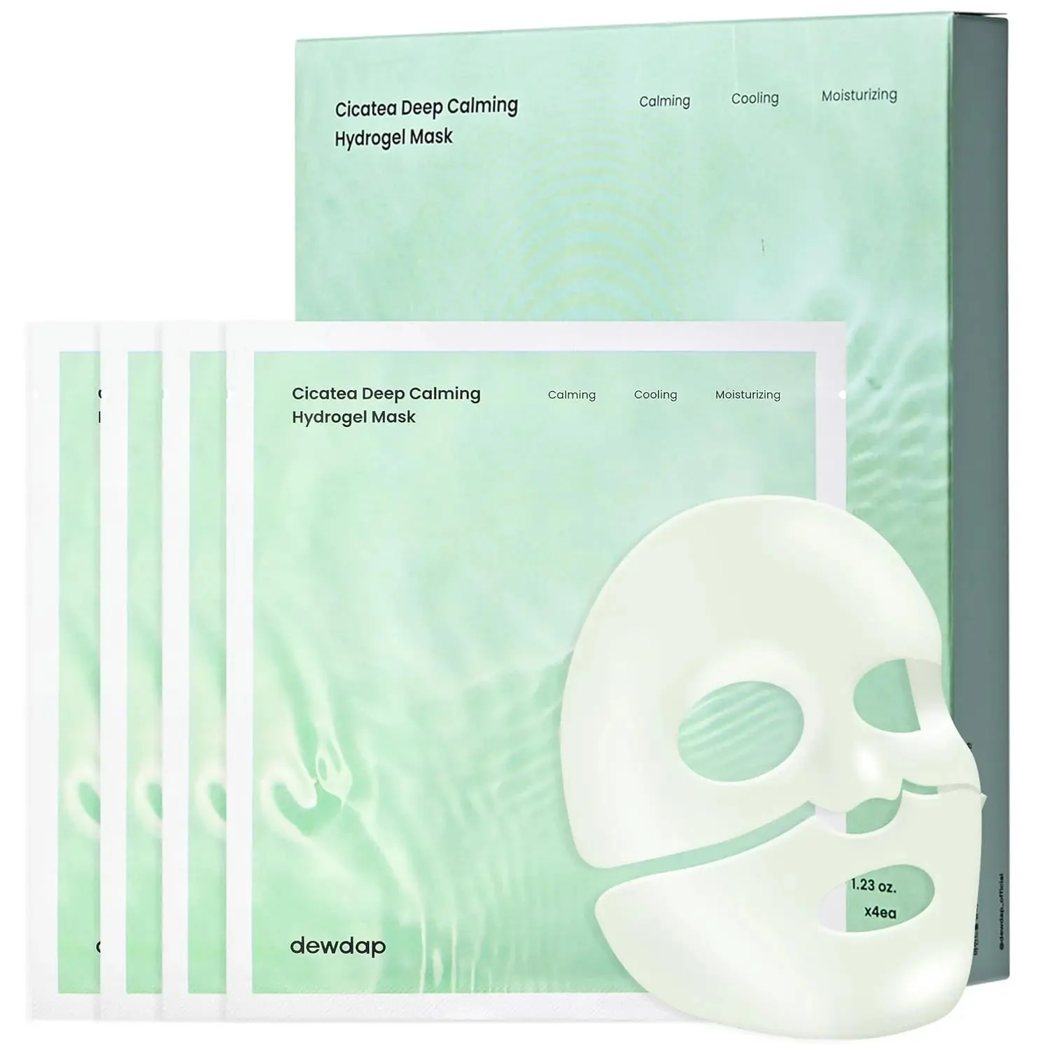 dewdap Cicatea Deep Calming Hydrogel Mask, 4 Sheets