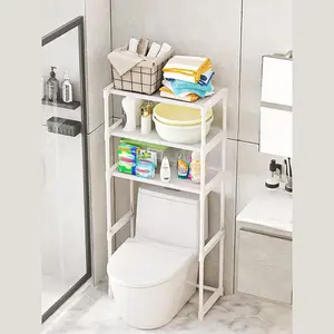 Garvee - Over Toilet Storage Shelf, 3-Tier Bathroom Organizer, No Drill Installation, Non-Built-in Over Toilet Shelf for Bathroom, Laundry, Balcony