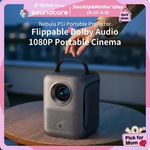 Nebula P1i Portable Projector with WiFi and Bluetooth by soundcore, Flippable Design, 1080P FHD, 380 ANSI Lumens, Auto Focus/Keystone, All-Glass Lens, Built-in Speaker