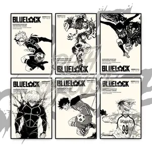 Blue Lock Anime Unframed Poster - The Striker Bundle 3 Poster , Artistic Minimalist Photo Decoration for Soccer & Anime Fans, Ideal Room Gift Inspired by Blue Lock Manga