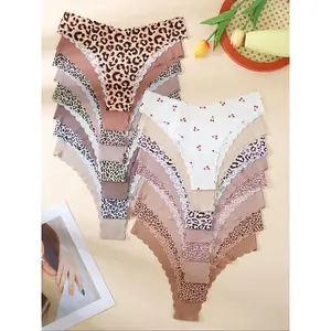 Women's Leopard Print Panty, Soft Comfy Breathable Seamless Knicker for Daily Wear, Underwear for All Seasons