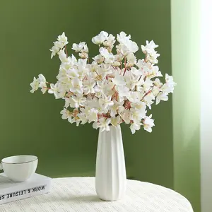 4pcs/1set Artificial Peach Blossom Branches, 40cm Short Branches for Home Decor, Realistic Fake Flowers Without Vase, Indoor Decoration