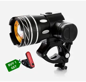 LED Lights Bike Set - Powerful Bicycle Headlight with USB Port, Lightweight Rechargeable Rear Accessory, Multi-Mode Durable Gear for Hands-Free Night Riding, Jogging