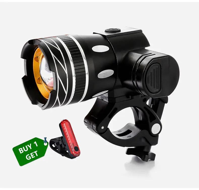 LED Lights Bicycle Set - Powerful Aluminum Alloy Mountain Cycling Headlight with USB Port, Lightweight Rechargeable Rear Outdoor Cycling Accessory, Multi-Modes Durable Bicycle Accessories for Hands-Free Night Riding, Outdoor Cycling Accessories, Mountain