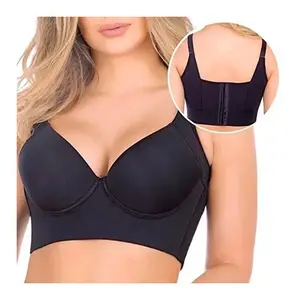 Women Deep Cup Bra Hide Back Fat Underwear Shpaer Incorporated Full Back Coverage Plus Size Push Up Bra