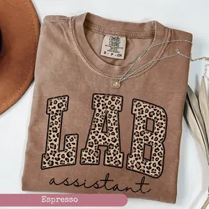 Comfort Colors Leopard Lab Assistant Shirt, Medical Lab Science Shirt, Laboratory Casual Graphic T-Shirt, Lab Tech Team Tee, Med Tech Student Gift