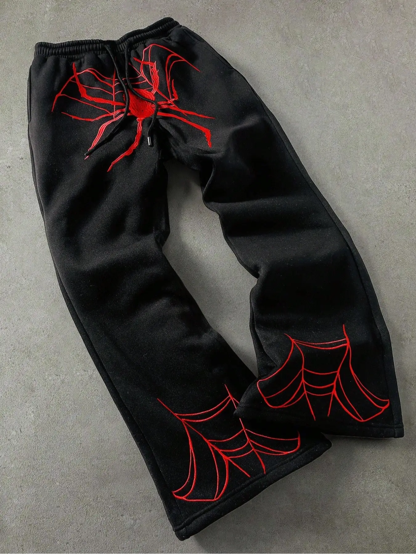Men's Spider Print Jogger Pants, Casual Street Style Sweatpants, Fashionable Halloween, All-Season Fitted Sportswear