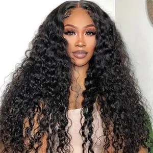 Tuneful Water Wave 13x6 HD Transparent Lace Front Wigs Human Hair 180 Density Wavy Human Hair Wigs for Women Curly Wave Hair Pre Plucked with Baby Hair