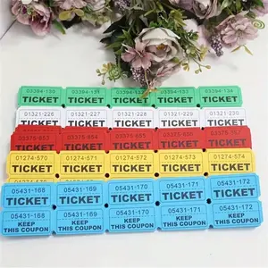 250pcs Event Tickets for Festivals, Printable & Writable Lottery Tickets, Christmas & Halloween Admission Passes, 2x2 Inch Color Labels
