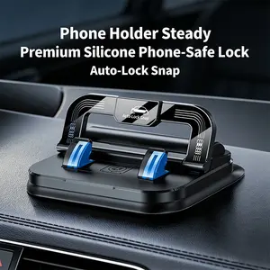 Car Phone Mount for Car Dashboard Automatic Clamping Wireless Charger Phone Holder with Anti Slip Base and Phone Number Plate Universal Car Mount