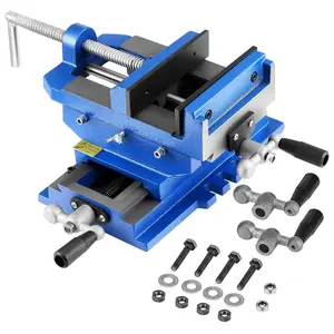 Summervibes VEVOR Cross Slide Drill Press Vise, 4 Inch Jaw Width, 2 Way X-Y Axis Bench Vise, 3.5 Inch Max Jaw Opening, Heavy Duty Cast Iron, Workbench Vice Clamp, for Woodworking Drilling CNC Milling Machine