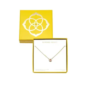 Kendra Scott Riley Garnet 14K Gold Over Brass Pendant Necklace - Red: Lobster Claw Clasp, Slide Closure, 19" Length, January Birthstone