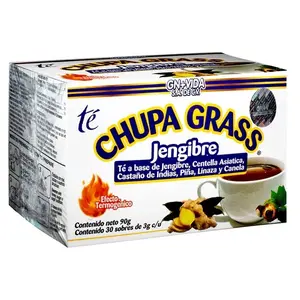 New Improved Formula Tea CHUPA Grass - Tea Based Ginger, Gotu Kola & Cinammon & Te CHUPA Panza Jengibre (30 Tea Bags/0.10 oz Each)