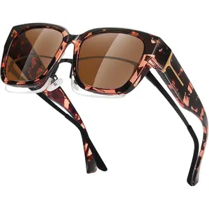 MEETSUN Oversized Fit Over Sunglasses for Women Men, Trendy Frames, Lightweight Polarized Shades with UV Protection for Driving, Trendy Frames Sunglasses