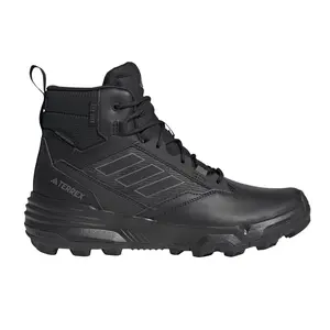adidas Mens Terrex Unity Leather Mid Rain.Rdy Hiking Hiking Sneakers Shoes - Black
