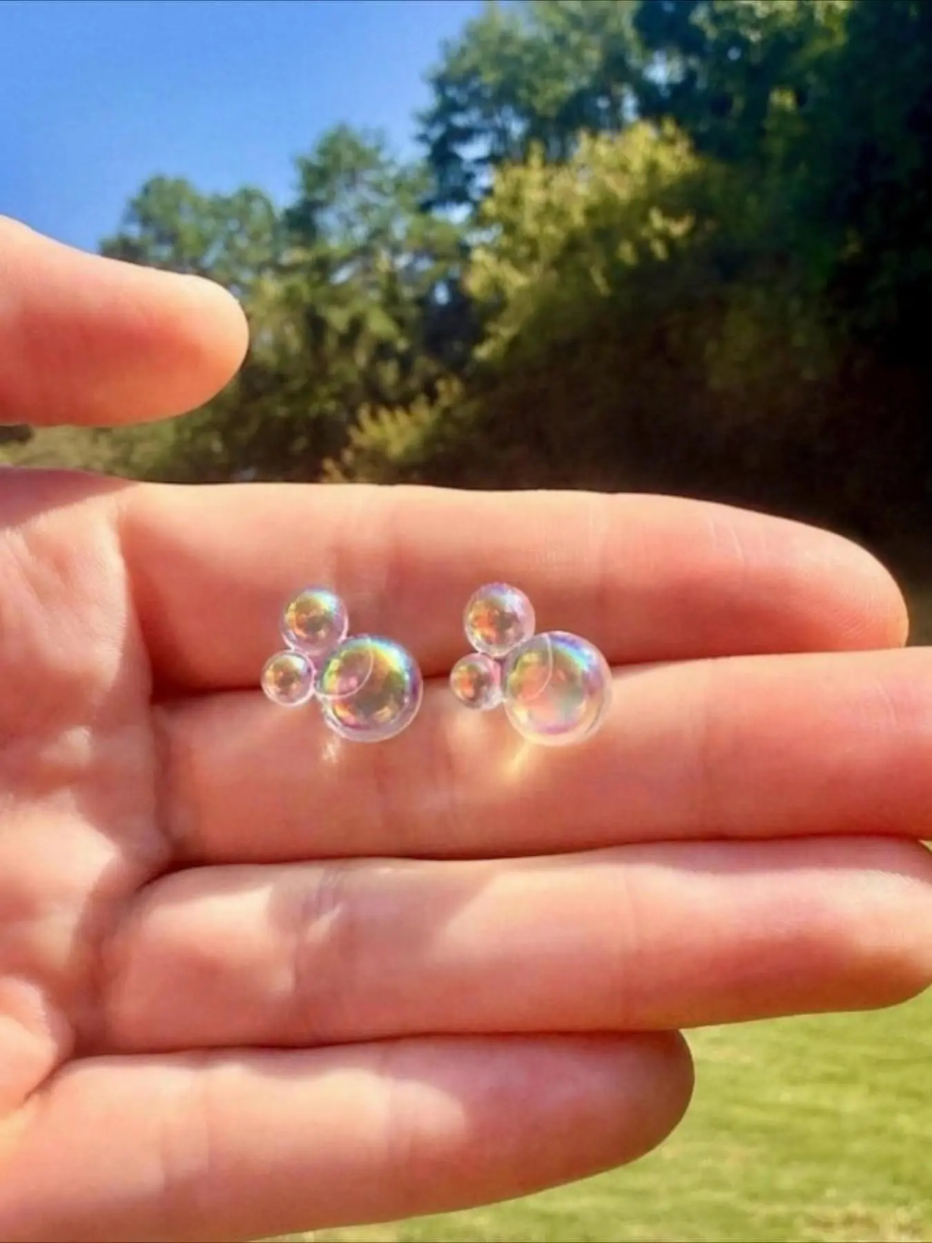 1 Pair of Fashionable Colored Transparent Resin Bubble Statement Studs Earrings with Unisex Appeal for Men and Women, Simple and Creative Design Party Ready for Parties, Versatile Earrings for Daily Commuting, Stud Earring Jewelry