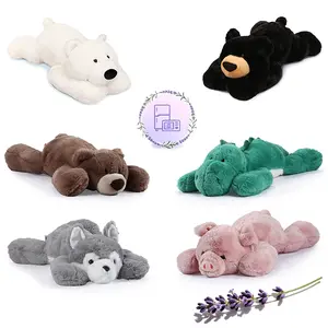 16in/2LBHeatable & Coolable Highland Cow Weighted Stuffed Animals | Microwavable Heating Pad for Relieve Stress Soothing & Relaxation | Lavender Scented Plush Toys for Adults and Children