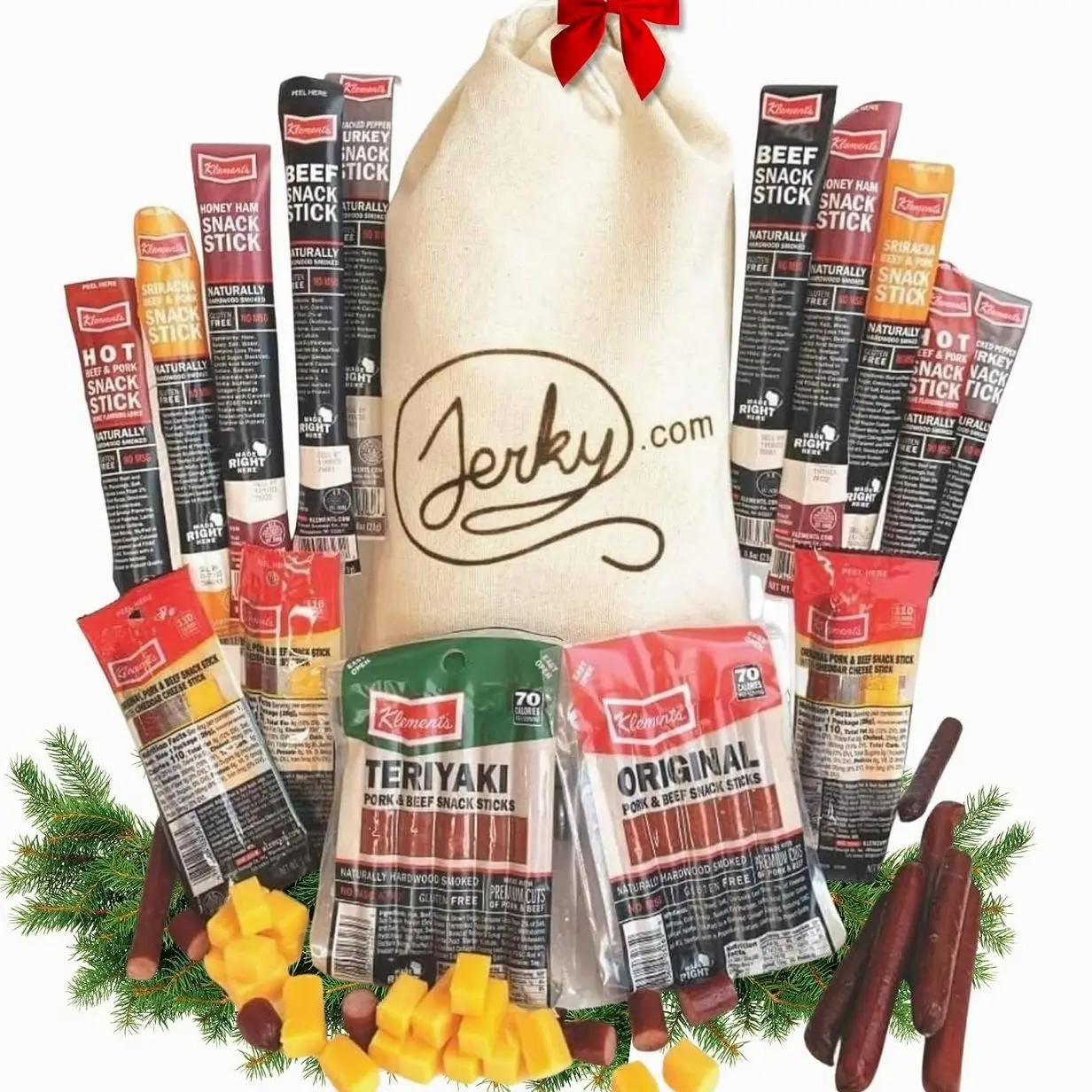 Jerky.com 26pc Meat Sticks Variety Pack | Healthy Snack for Adults | Low Sugar & High Protein | Gluten Free & Keto Meat Sticks | Pork, Turkey, Ham Beef Sticks & Cheese Sticks | Jerky Gifts for Men
