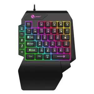 35keys One Handedly Single Hand Mini Gaming Keyboard USB Ultra-slim Wired Backlight for Laptop Desktop PC Smartphone, Accessories For Gamers Wireless Gasket with Screen