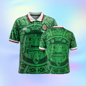 1998 World Cup Mexico National Team Away Short Sleeve Retro Soccer Jersey Black