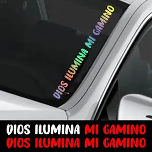 1PC 60x4.5CM Spanish Car Stickers, Safe Travel Theme, Waterproof Vehicle Modification Decoration, Suitable for Car Front Windshield, Window, Universal Car Sticker