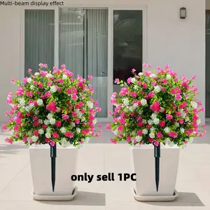 1pc Artificial Flower Bellflower Ground Stake with Peg, Garden Decoration, Faux Floral Decor, Realistic Greenery, Morning Glory Plant Ornament