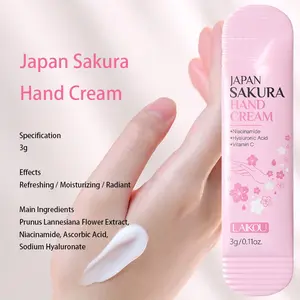 Travel Size 3g Mini Hand Cream, Cherry Blossom/milk/vitamin C Scents, Compact Portable, Lightweight, Long-Lasting Moisturizing, Fall/winter Hydrating