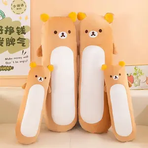 60-80cm Rilakkuma Cute Long Pillow Plush Toy Extra Soft Leg Cuddling Pillow For Sleeping Sofa Cushion Office Nap Pillow Gift